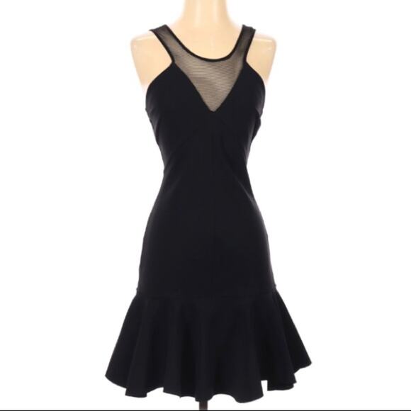 Robert Rodriguez mesh yoke flounce hem dress - Picture 2 of 6